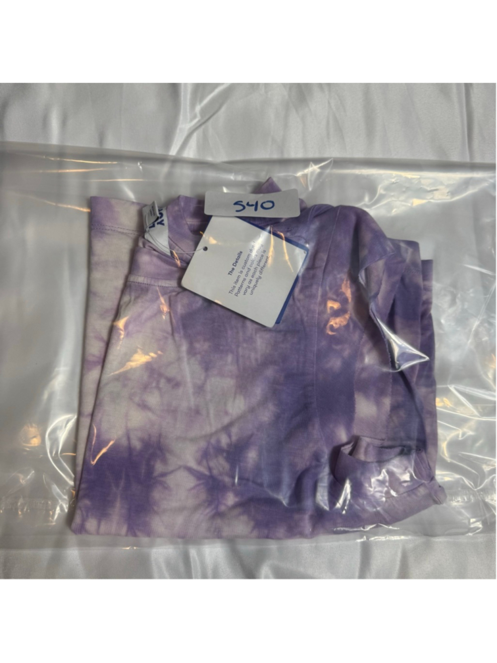 Women's JoyLab Purple White Tie-Dye Cropped Tank Top S - Picture 8 of 8
